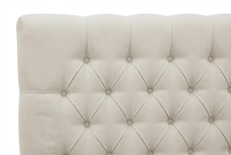 Hilton Lyx komplet sengepakke 180x200 cm kontinentalseng med knapbetrukket sengegavl i chenille - Beige - Møbler - Senge - Kontinentalsenge