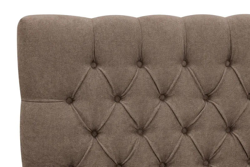 Hilton Lyx komplet sengepakke 180x200 cm kontinentalseng med knapbetrukket sengegavl i chenille - Mørkebrun - Møbler - Senge - Kontinentalsenge