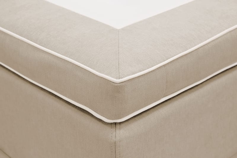 Hilton Lyx Komplet Sengepakke 180x200 cm Kontinentalseng med knapdekoreret sengegavl - Beige - Møbler - Senge - Kontinentalsenge