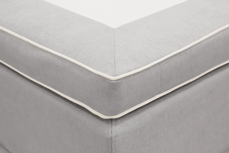 Hilton Lyx Komplet Sengepakke 180x200 cm Kontinentalseng med knapdekoreret sengegavl - Grå - Møbler - Senge - Kontinentalsenge