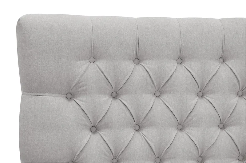 Hilton Lyx Komplet Sengepakke 180x200 cm Kontinentalseng med knapdekoreret sengegavl - Grå - Møbler - Senge - Kontinentalsenge