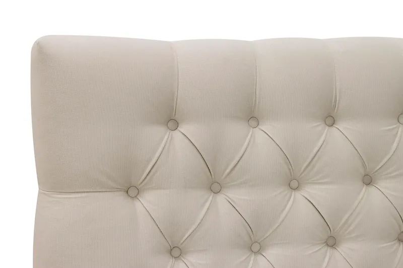 Hilton Lyx Komplet Sengepakke 180x200 cm Kontinentalseng med knapdekoreret sengegavl i fløjl - Beige - Møbler - Senge - Kontinentalsenge