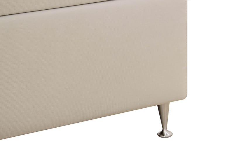 Hilton Lyx Komplet Sengepakke 180x200 cm Kontinentalseng med knapdekoreret sengegavl i fløjl - Beige - Møbler - Senge - Kontinentalsenge