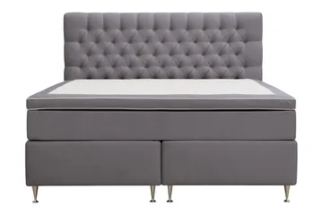 Hilton Lyx Komplet Sengepakke 180x200 cm Kontinentalseng med knapdekoreret sengegavl i fløjl