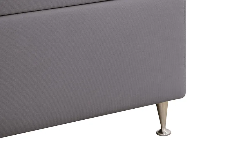 Hilton Lyx Komplet Sengepakke 180x200 cm Kontinentalseng med knapdekoreret sengegavl i fløjl - Grå - Møbler - Senge - Kontinentalsenge