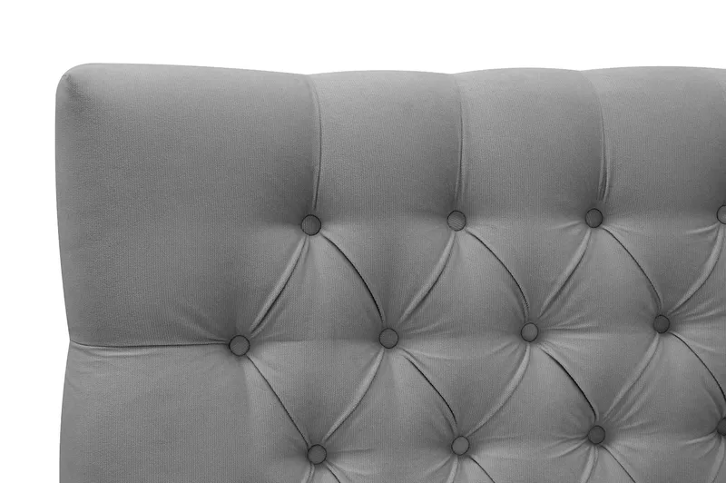 Hilton Lyx Komplet Sengepakke 180x200 cm Kontinentalseng med knapdekoreret sengegavl i fløjl - Lysegrå - Møbler - Senge - Kontinentalsenge