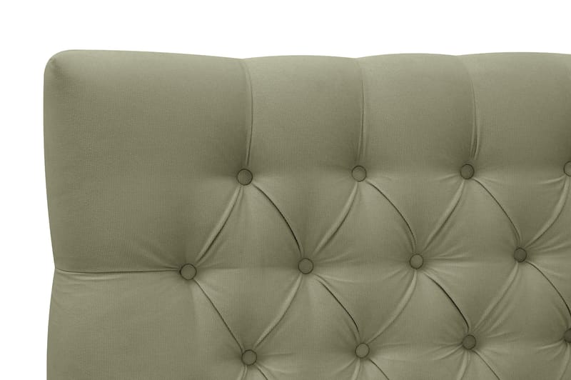 Hilton Lyx Komplet Sengepakke 180x200 cm Kontinentalseng med knapdekoreret sengegavl i fløjl - Olivengrøn - Møbler - Senge - Kontinentalsenge