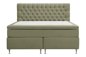 Hilton Lyx Komplet Sengepakke 180x200 cm Kontinentalseng med knapdekoreret sengegavl i fløjl