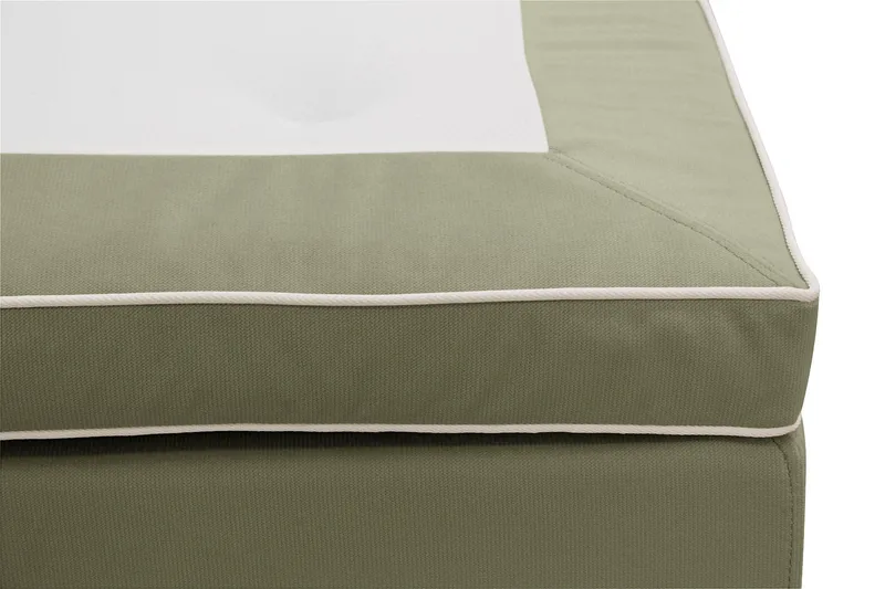 Hilton Lyx Komplet Sengepakke 180x200 cm Kontinentalseng med knapdekoreret sengegavl i fløjl - Olivengrøn - Møbler - Senge - Kontinentalsenge