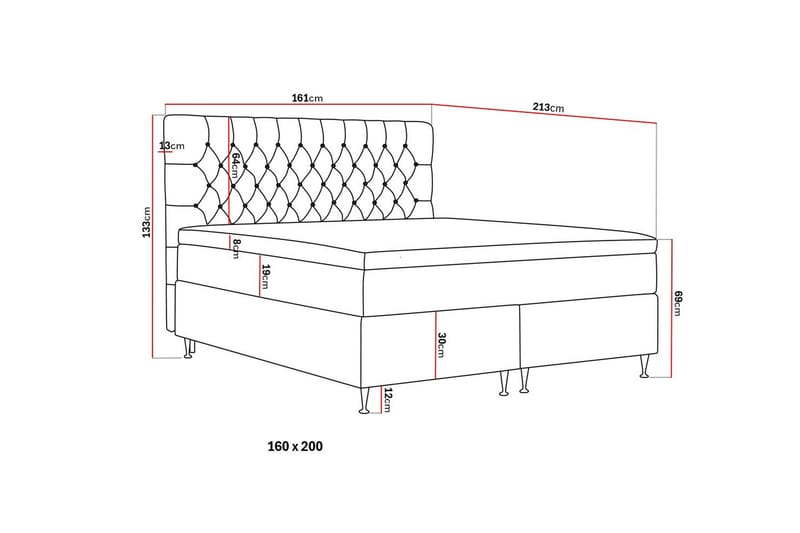 Hilton Lyx Kontinentalseng 160x200 cm - Beige - Møbler - Senge - Kontinentalsenge
