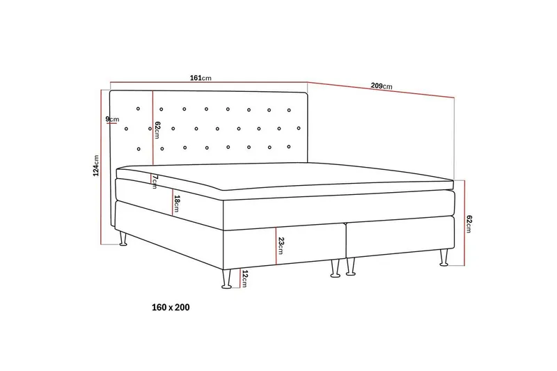 Hilton Plus Komplet seng pakke 160x200 cm - Grå - Møbler - Senge - Komplet sengepakke