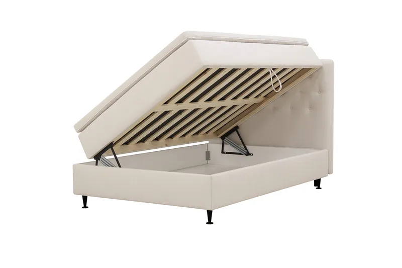 Hilton Plus Komplet sengepakke med opbevaring 140x200 cm - Lys beige - Møbler - Senge - Kontinentalsenge