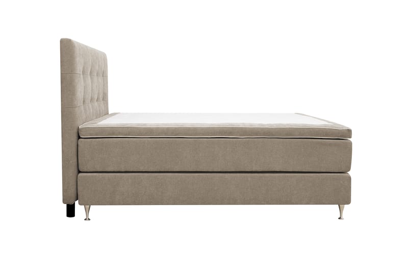 Hilton Premium Komplet Sengepakke 160x200 cm Kontinentalseng med Sengegavl - Lysebrun Stof - Møbler - Senge - Kontinentalsenge