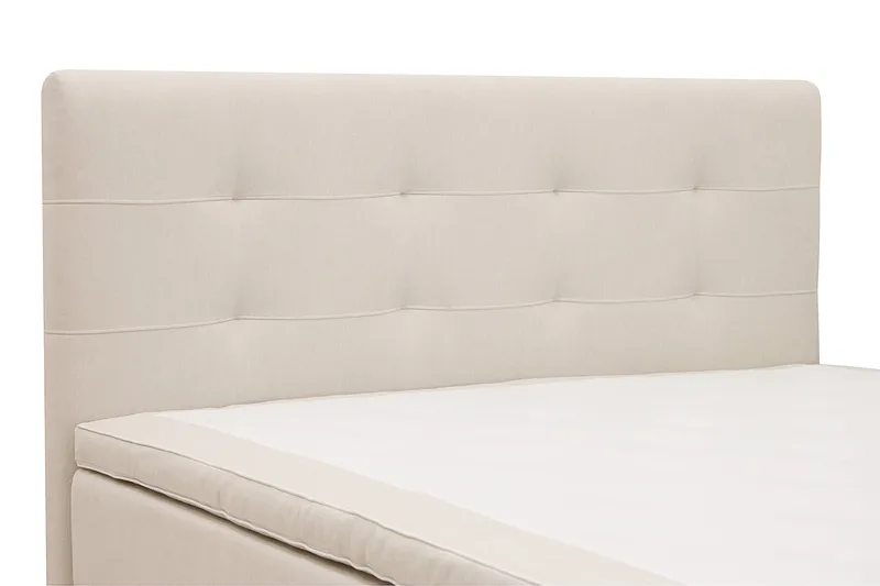 Hilton Premium Komplet Sengepakke 180x200 cm Kontinentalseng med Sengegavl - Beige Stof - Møbler - Senge - Kontinentalsenge