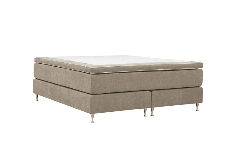 Hilton Premium kontinentalseng 180x200 cm - Lysebrunt stof - Møbler - Senge - Kontinentalsenge