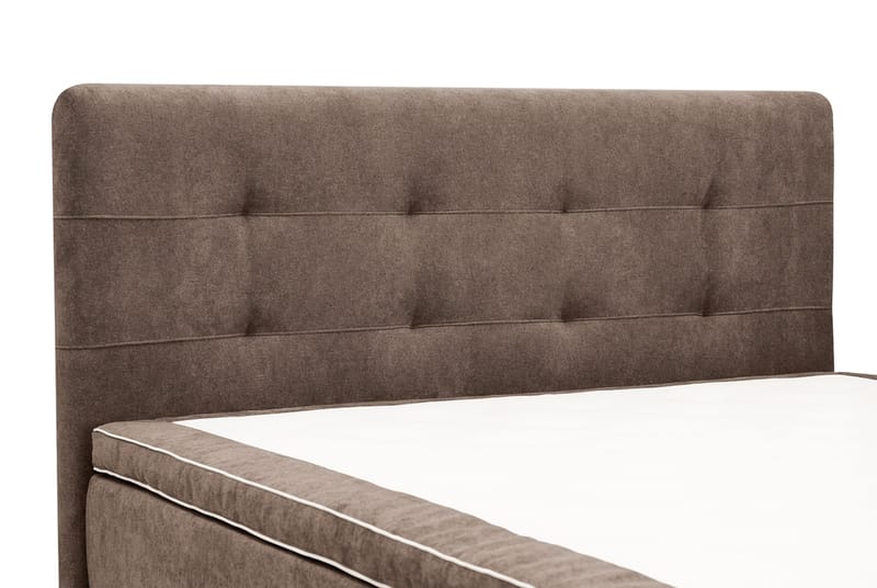 Hilton Premium komplet sengepakke 160x200 cm kontinentalseng med sengegavl - Brunt stof - Møbler - Senge - Kontinentalsenge
