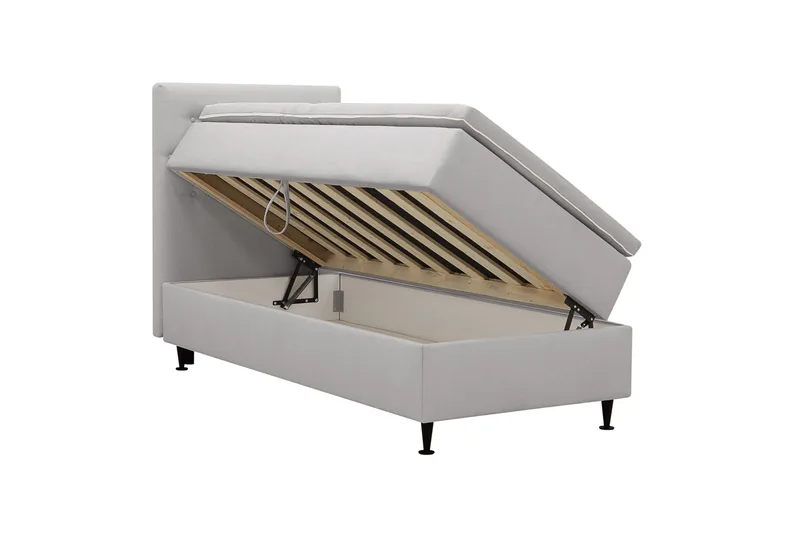 Hilton Plus Komplet sengepakke med opbevaring 90x200 cm - Grå - Møbler - Senge - Kontinentalsenge