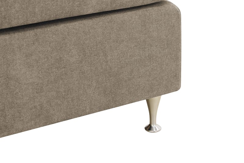 Hilton Premium Komplet Sengepakke 160x200 cm Kontinentalseng med Sengegavl - Lysebrun Stof - Møbler - Senge - Kontinentalsenge