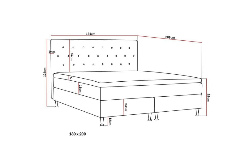 Hilton Plus Komplet seng pakke 180x200 cm - Antracit - Møbler - Senge - Komplet sengepakke