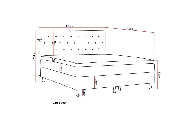 Hilton Plus Komplet seng pakke 180x200 cm - Beige - Møbler - Senge - Komplet sengepakke