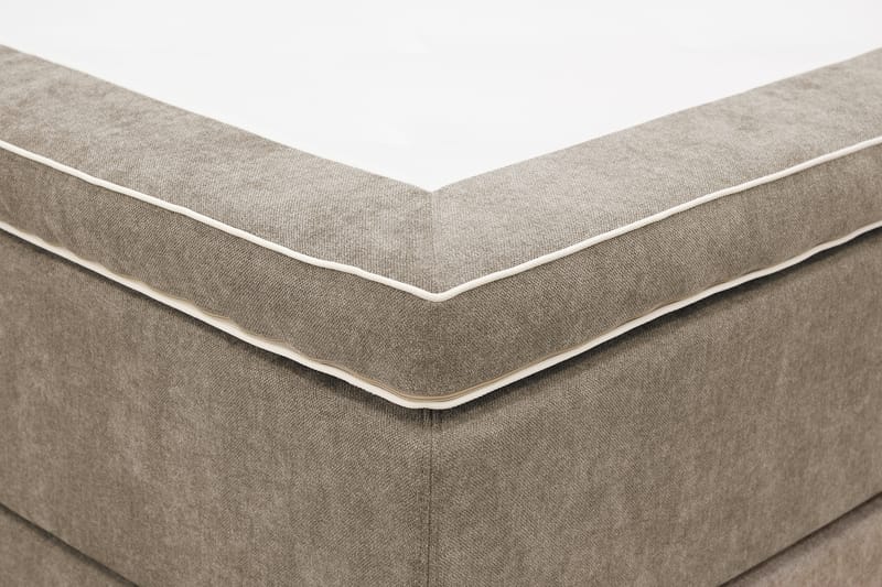Hilton Premium kontinentalseng 160x200 cm - Lysebrunt stof - Møbler - Senge - Kontinentalsenge
