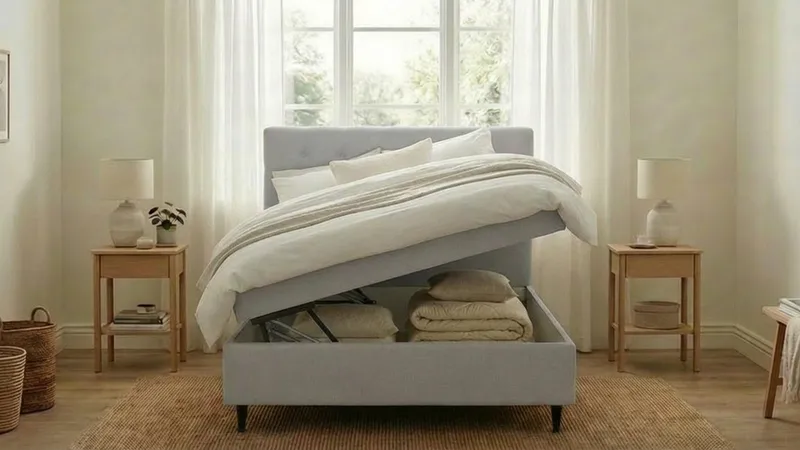 Hilton Plus Komplet sengepakke med opbevaring 140x200 cm - Grå - Møbler - Senge - Kontinentalsenge