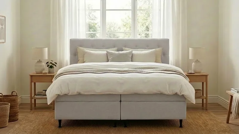 Hilton Plus Komplet sengepakke med opbevaring 180x200 cm - Grå - Møbler - Senge - Kontinentalsenge