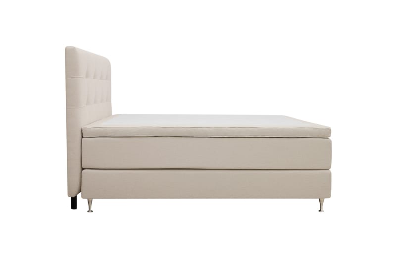 Hilton Premium Komplet Sengepakke 160x200 cm Kontinentalseng med Sengegavl - Beige Bouclé - Møbler - Senge - Kontinentalsenge