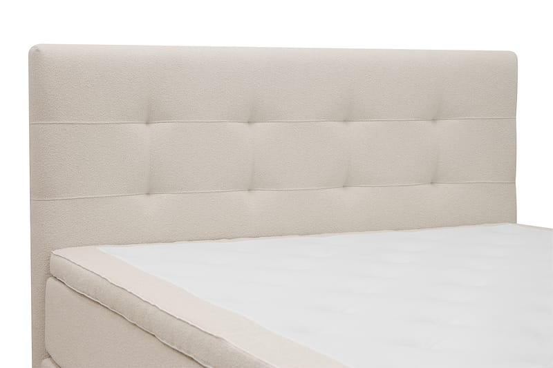 Hilton Premium Komplet Sengepakke 160x200 cm Kontinentalseng med Sengegavl - Beige Bouclé - Møbler - Senge - Kontinentalsenge