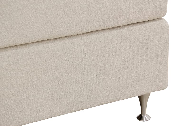 Hilton Premium Komplet Sengepakke 160x200 cm Kontinentalseng med Sengegavl - Beige Bouclé - Møbler - Senge - Kontinentalsenge