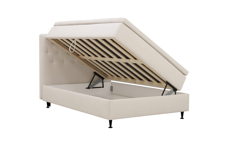 Hilton Plus Komplet sengepakke med opbevaring 140x200 cm - Lys beige - Møbler - Senge - Kontinentalsenge