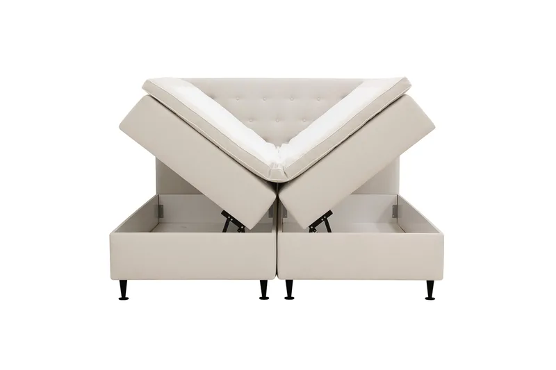 Hilton Plus Komplet sengepakke med opbevaring 160x200 cm - Lys beige - Møbler - Senge - Kontinentalsenge