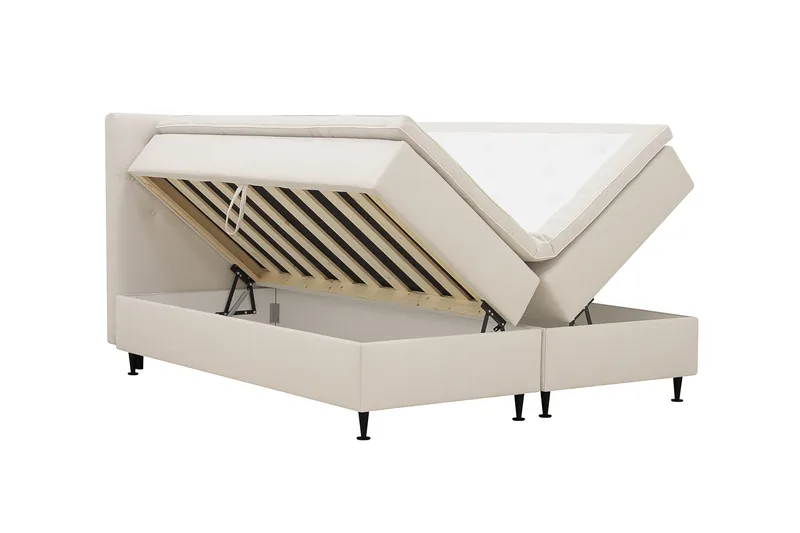 Hilton Plus Komplet sengepakke med opbevaring 160x200 cm - Lys beige - Møbler - Senge - Kontinentalsenge