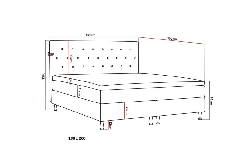 Hilton Plus Komplet seng pakke 160x200 cm - Beige - Møbler - Senge - Komplet sengepakke