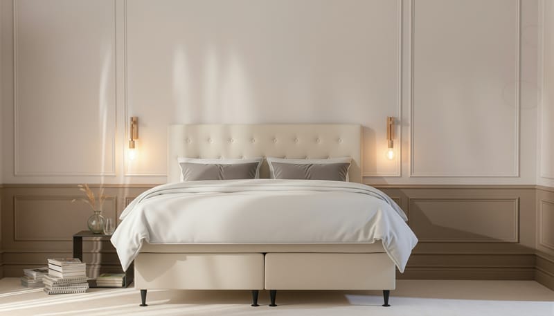 Hilton Plus Komplet seng pakke 160x200 cm - Lys beige - Møbler - Senge - Komplet sengepakke