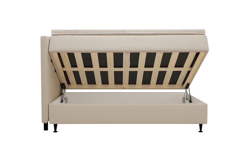 Hilton Plus Komplet sengepakke med opbevaring 120x200 cm - Beige - Møbler - Senge - Kontinentalsenge