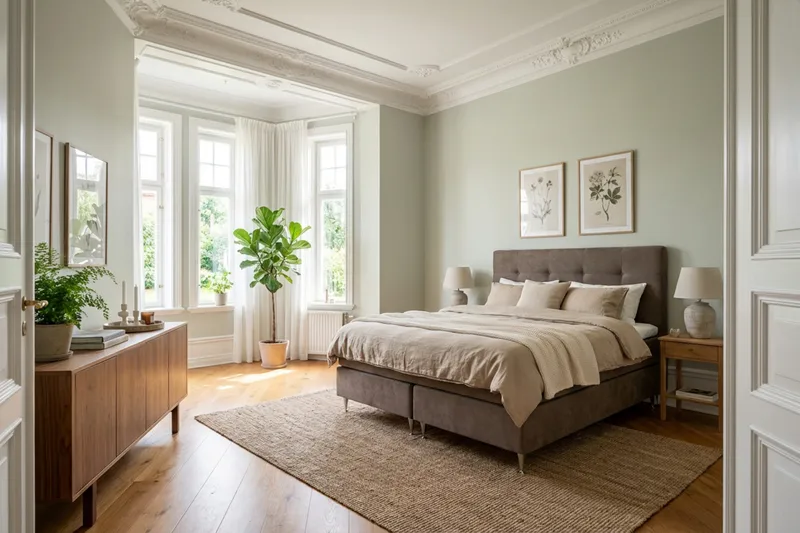 Hilton Premium kontinentalseng 160x200 cm - Brunt stof - Møbler - Senge - Kontinentalsenge