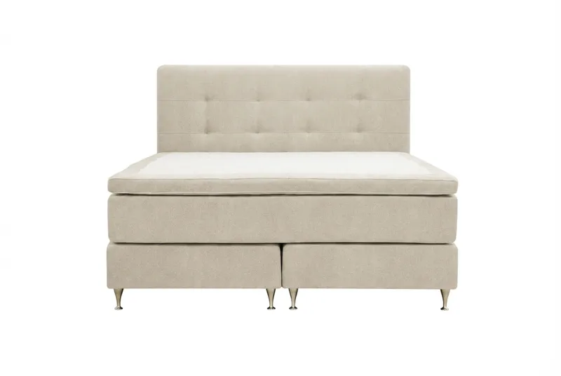 Hilton Premium komplet sengepakke 180x200 cm kontinentalseng med sengegavl, Beige stof
