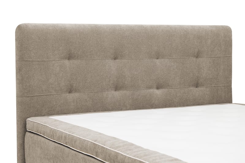 Hilton Premium Komplet Sengepakke 160x200 cm Kontinentalseng med Sengegavl - Lysebrun Stof - Møbler - Senge - Kontinentalsenge