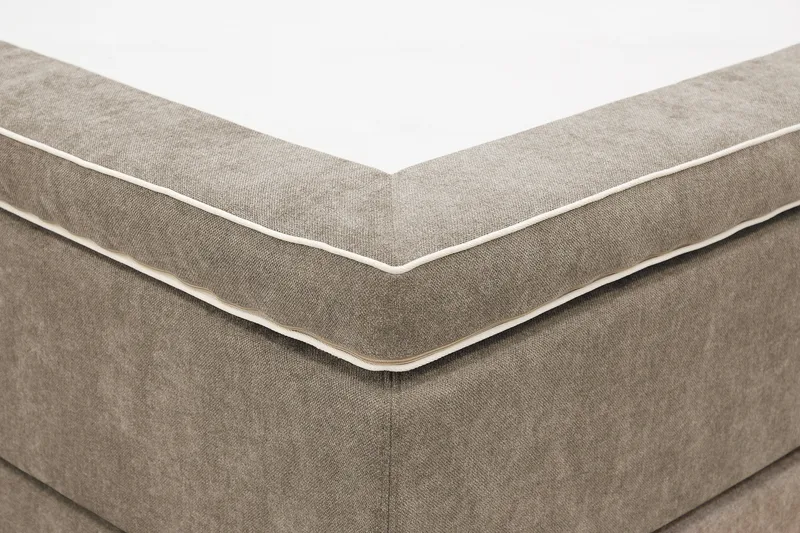 Hilton Premium kontinentalseng 180x200 cm - Lysebrunt stof - Møbler - Senge - Kontinentalsenge