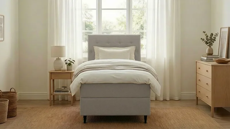 Hilton Plus Komplet sengepakke med opbevaring 90x200 cm - Grå - Møbler - Senge - Kontinentalsenge