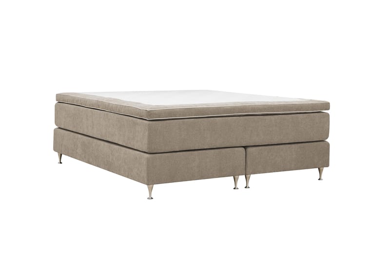 Hilton Premium kontinentalseng 160x200 cm - Lysebrunt stof - Møbler - Senge - Kontinentalsenge