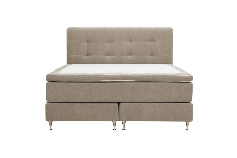 Hilton Premium Komplet Sengepakke 160x200 cm Kontinentalseng med Sengegavl - Lysebrun Stof - Møbler - Senge - Kontinentalsenge
