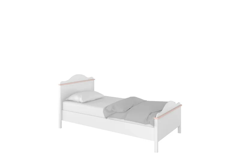 Hilts Sengeramme 90x200 cm, Hvid/Pink