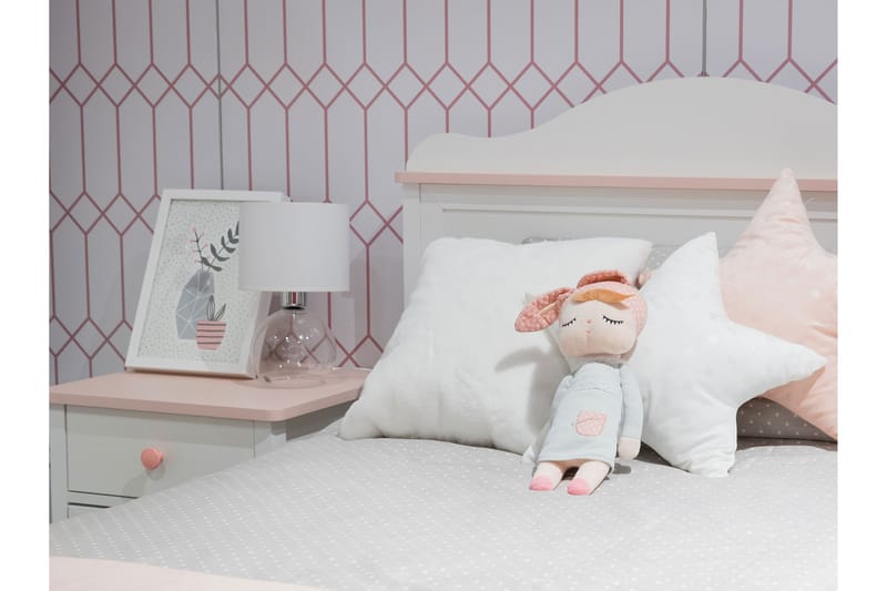 Hilts Sengeramme 90x200 cm - Hvid/Pink - Møbler - Senge - Sengeramme & sengestel