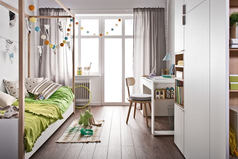 4You Seng 90x200 cm Hvid/Træ/Natur - VOX - Møbler - Senge - Himmelseng