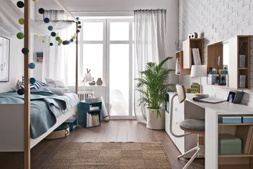 4You Seng 90x200 cm Hvid/Træ/Natur - VOX - Møbler - Senge - Himmelseng