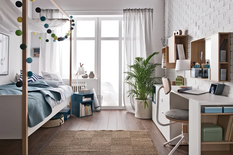 4You Seng 90x200 cm Hvid/Træ/Natur - VOX - Møbler - Senge - Himmelseng