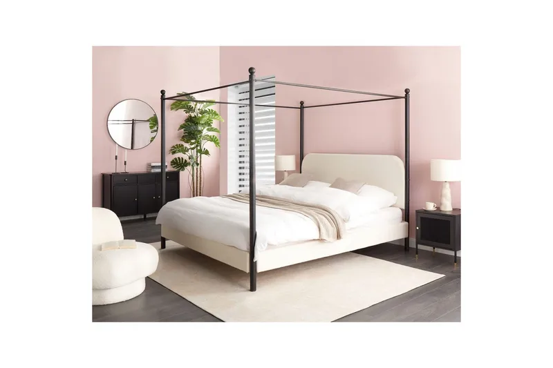 Himmelseng Dannemois - Hvid, Sort, 180x200 cm - Møbler - Senge - Himmelseng