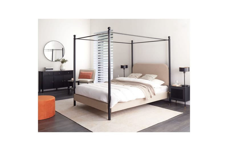 Himmelseng Dannemois - Taupe, sort, 140x200 cm - Møbler - Senge - Himmelseng